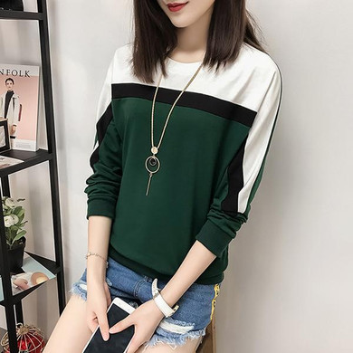 AOSSVIAO 2018 Autumn Winter Long Sleeve T shirt Women Tops Tshirt Women T-shirt O-neck Loose Cotton Tee Shirt Femme Plus Size