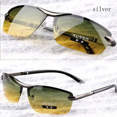 AORON Day & Night Vison Multifunction Men's Polarized Sunglasses Reduce Glare Driving Sun Glass Goggles Eyewear de sol