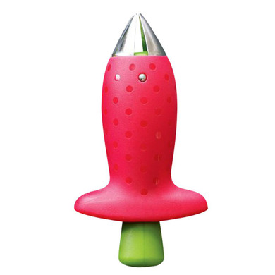 Red Strawberry Huller Strawberry Top Leaf Remover Gadget Tomato Stalks Fruit Knife Stem Remover Portable Kitchen Tool
