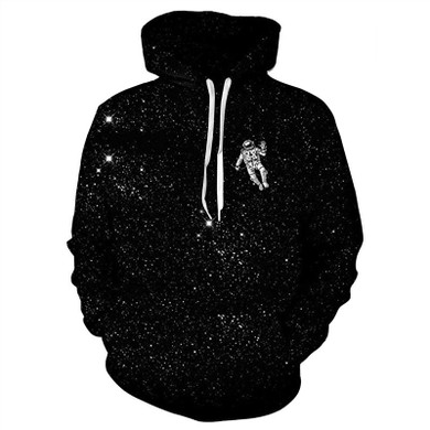 Raisevern New Space Astronaut Hoodies 3D Fashion Pullovers Men Women Unisex Long Sleeve Black Galaxy Space Hoody Tops Dropship