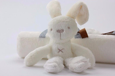 Rabbit baby Stroller accessories music hanging bed safety seat plush toy Hand Bell Multifunctional Plush Toy Stroller Gifts
