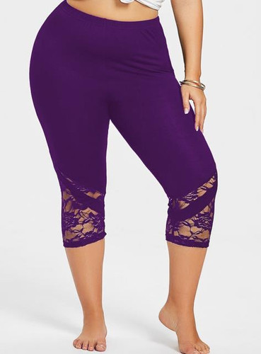 Lace Trim Capri Plus Size Leggings Women Sexy Fitness Legging Women Workout Leggings Push Up Leggings Big Size 5XL