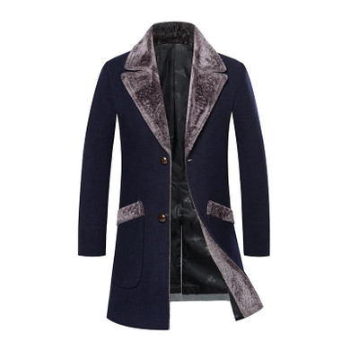 KOLMAKOV 2017 new winter high quality men's single breasted wool coats Windbreaker,Splicing collar woolen Casual trench coat men