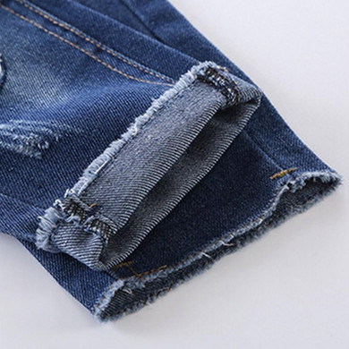Kobeinc 2017 New Hole Children Jeans Fashion Solid Denim Baby Girls&amp;Boys Clothes Casual Kids Pants Spring Autumn Demin Trousers