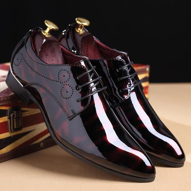 Big size Pointed Toe Men Casual leather shoes Lace-Up Dress shoes Male Flats Fashion Oxfords shoes 03B
