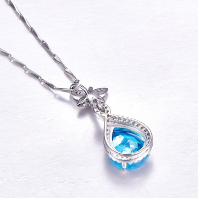 Big Promotion Wedding Jewelry Sets for Brides 925 Sterling Silver Blue Topaz Drop Earrings Ring Necklace Bridal Jewelry Set Big Promotion Wedding Jewelry Sets for Brides 925 Sterling Silver Blue Topaz Drop Earrings Ring Necklace Bridal Jewelry Set