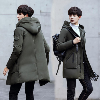 Hot Sale Windproof Down Jacket Men Hooded Long Winter Jacket Brand High Quality Male Casual White Down Coat Outerwear JK-717