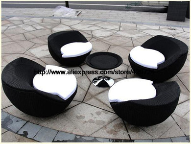 Hot Sale Outdoor Rattan Furniture Ball Shaped Chair Table Leisure Combination Sofa Set Garden Rattan Furniture 2016 HFA116
