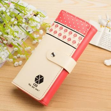 2017 Korea Cute Letter EXO creative Design Young Women Wallets Female long Wallet Purse Feminina Carteira Free shipping LCS012 2017 Korea Cute Letter EXO creative Design Young Women Wallets Female long Wallet Purse Feminina Carteira Free shipping LCS012