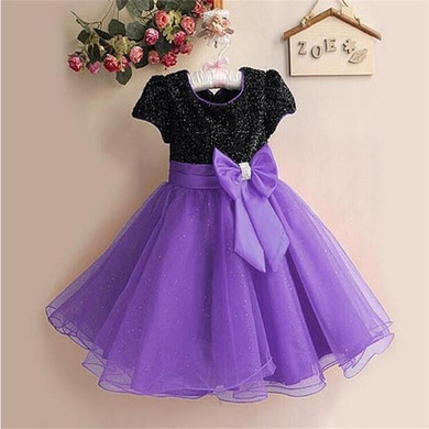 2017 Kids Patchwork Lace Dresses For Girl Bow Infant Baptism Baby Dress Princess Wedding Flower Girl Dress Children Party Wear