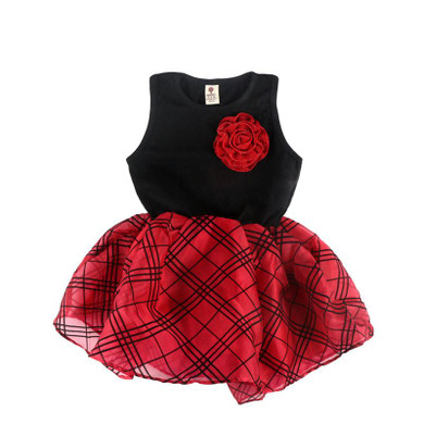 2017 Kids Dresses For Girls Plaid Patchwork Girls Clothes Sleeveless Summer Dress Baby Vest Dress vestido infantil Girls Dress