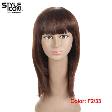 Styleicon Brazilian Virgin Hair Straight Human Hair Wigs For Women Classic Style 12 Inch Color 1b And F2/33 Free Shipping