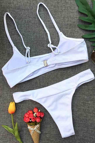 Chicnico Cute Bow Tie Front Bikini Set