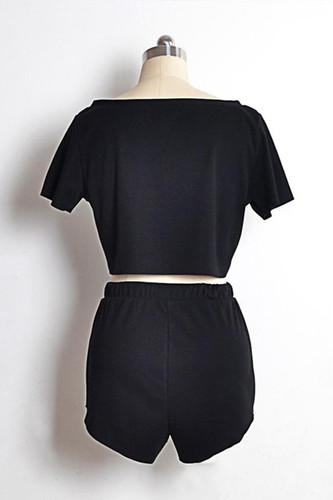 Chicnico Casual Solid Color Tee And Short Set