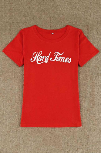 Chicnico Casual Letter Printed Red Tee
