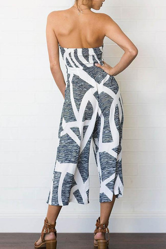 Chicnico Casual Floral Printed Off Shoulder Jumpsuit