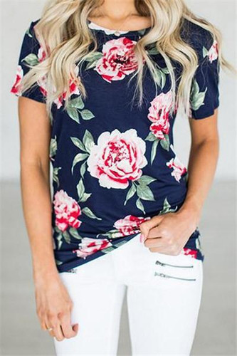 Chicnico Blooming Floral Print Round Neckline Top