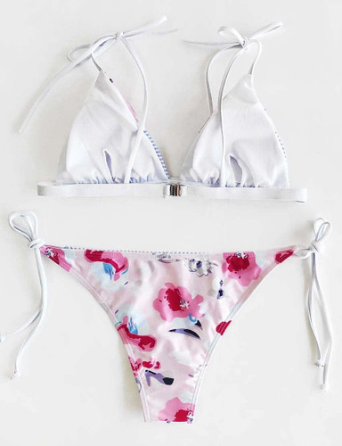 Chicnico Beach Babe bandage Floral Print Bikini Set