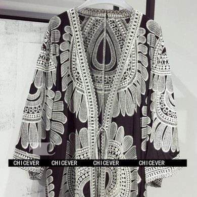 CHICEVER Summer Long Sleeve Embroidery Vintage Feminine Female Coat Cardigan Sunscreen Long Wild Trench Coats For Women Clothing
