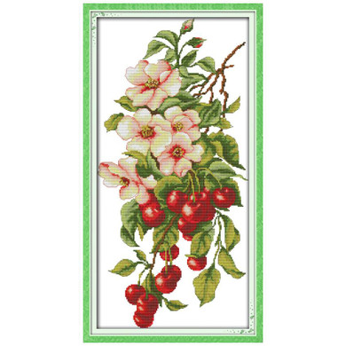 Cherry (2) Patterns Counted Cross Stitch 11CT 14CT Cross Stitch Sets Wholesale Chinese Cross-stitch Kits Embroidery Needlework