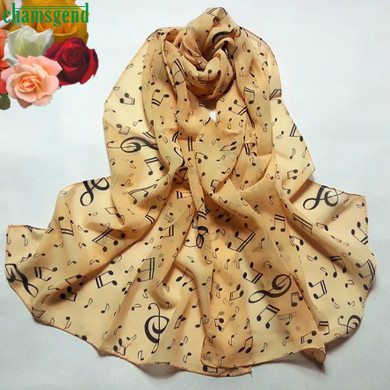 Trendy Style 2016 Best Deal High Qulity  Fashion   1PC Women Lady Musical Note Chiffon Neck Scarf Shawl Muffler Scarves