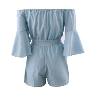 Transparent mesh sleeve playsuit women overalls Summer embroidery elegant jumpsuit romper