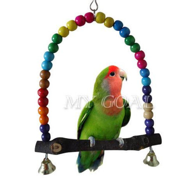 Colorful Bird Parrot Swing Cage Toy Parakeet Budgie Lovebird Woodens Birds Parrots Swings Toys Cage Papegaaien Speelgoed