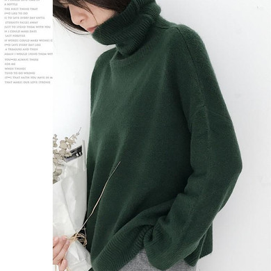 Colorfaith Women Pullover Sweater 2018 Knitting Autumn Winter Casual Solid Turtleneck Vintage Ladies Thick Tops SW1027