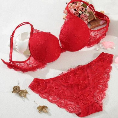COLLEER Sexy Lingerie BH Push Up Women Underwear Set Bralette Lace Bra Thin Cup Transparent Bra Brief Sets Thongs Panties Women
