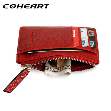 COHEART Card Wallet Leather Purse Small Ultra-thin Wallet Women Card Holder Female Purse Coin Bag Mini Top Quality Promotion !