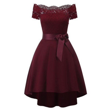Cocktail Dresses Simple A-Line lace Elegant Summer Women 2018 Short Vestidos Off the Shoulder Sexy Women Cocktail Dresses
