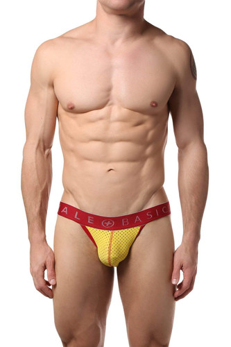 Male Basics Yellow/Red Spot Jockstrap