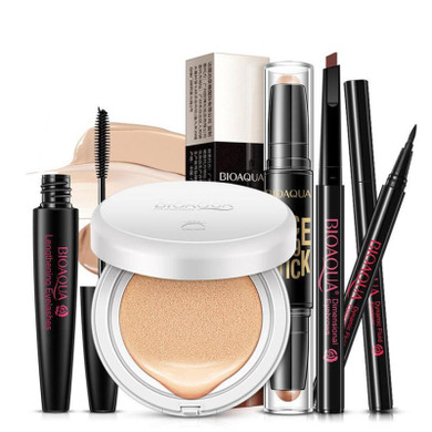 Makup Tool Kit 5PCS Cosmetics Including Eyeshadow Matte Waterproof Mascara With Foundation CC Cream Eyeliner Makeup Set A2