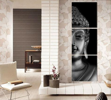 3 Pieces/set Modern Wall Art Buddha Printed Canvas Printed Pictures Wall Pictures for Living Room Prints Poster Unframed