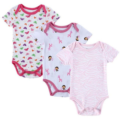 3 Pieces/lot Fantasia Baby Bodysuit Infant Jumpsuit  Overall Short Sleeve Body Suit Baby Clothing Set Summer Cotton