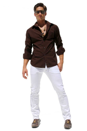 Rufskin Coffee Revolver Button Up