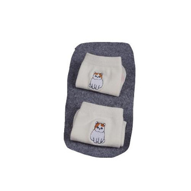 New Japanese Korea Cute Cat Embroidery Women Cotton Socks Lucky Cat White Socks Jacquard Animal Kawaii Funny Female Girls Socks