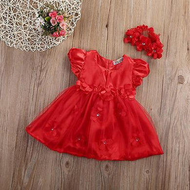 New Flower Girls Princess Dress Toddler Baby Wedding Party Pageant Christening Girls Dress