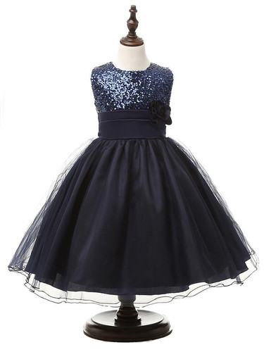 New Flower Children Ball Gown Sequin Formal Wedding Princess Girl Tutu Dress for Party Girls Clothes Kids Dresses Girl Clothing