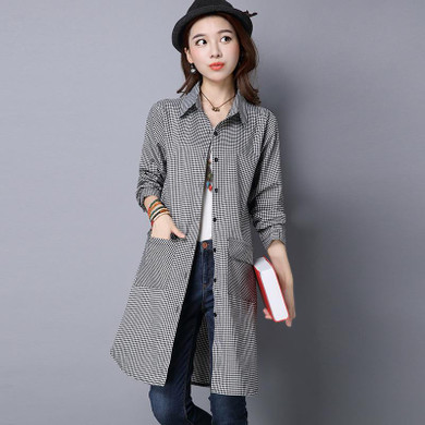 New Long Sleeve Casual Blouse women Turn Down Collar Plaid Shirt blusas Feminino Female Blouses All-match Women Tops cardigan