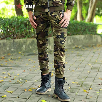 New Lightweight Elastic Waist Fashion Camo Sweatpants Men Casual Cotton Army Tactical Military Design Jogger Camouflage Pants