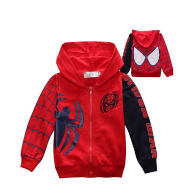 Retail 2017 Spring Autumn Children's Coat boys Spiderman embroidered hoodies jackets Kids cartoon Clothes baby outerwear