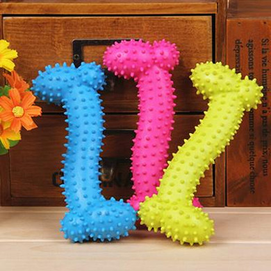 Resistant To Bite Bone Dog Puppy Molars Rubber Ball Play For Teeth Training Thermal Plastic Rubber TPR Pet Dog Toys 10*4CM