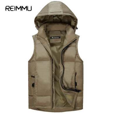 Reimmu Winter Vest Men Down Jacket New Fashion Brand Clothing Casual Men Vests &amp; Waistcoats Hot Sale Duck Down Jacket Male Vest