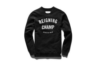 Reigning Champ Gym Logo Crewneck - Black/Midweight Terry