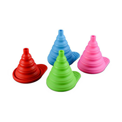 Silicone Collapsible Foldable Funnel for Transferring of Liquid Fluid (Random Color)