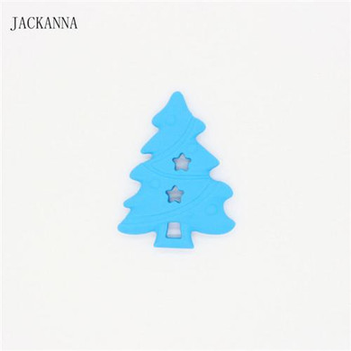 Silicone Christmas Tree Baby Teethers BPA Free Silicone Teethers Safe Eco-friendly Baby Chewable Toys Teething Necklace Pendants