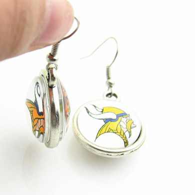 Hot Selling Double Football Drop Earrings Minnesota Vikings Team Logo Drop Earrings For Women Jewelry 10pairs/lot