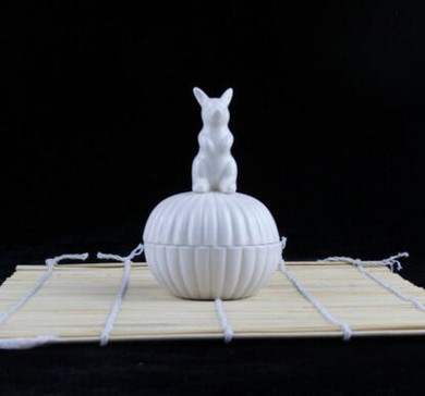 Hot Sell White Ceramic Crafts Cute Little Animal Jewelry Box Rabbit Kittens Bird Jewelry Packaging Box Storage Cases Ornaments