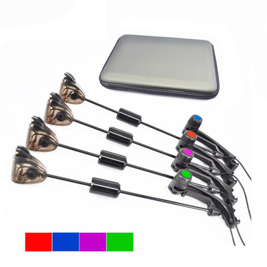 Carp Fishing Swingers Set Case Illuminated drop off Indicators Led 4pcs fishing equipment